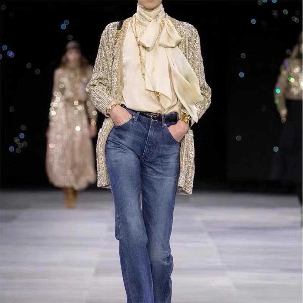 Celine Necktie Silk Blouse